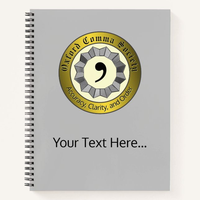 Cuaderno Oxford Comma Society (Anverso)