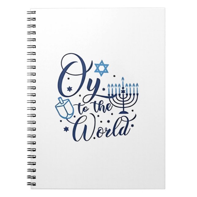 Cuaderno Oy to the World Hanukkah Jewish Funny (Frente)