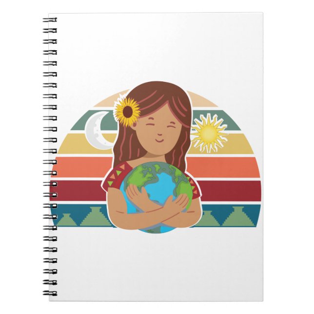 Cuaderno Pachamama Tierra Madre Incaica Dios Girasol (Frente)