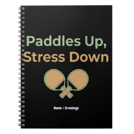 Cuaderno  Paddles Up Stress Down Retro Sport Aesthetic