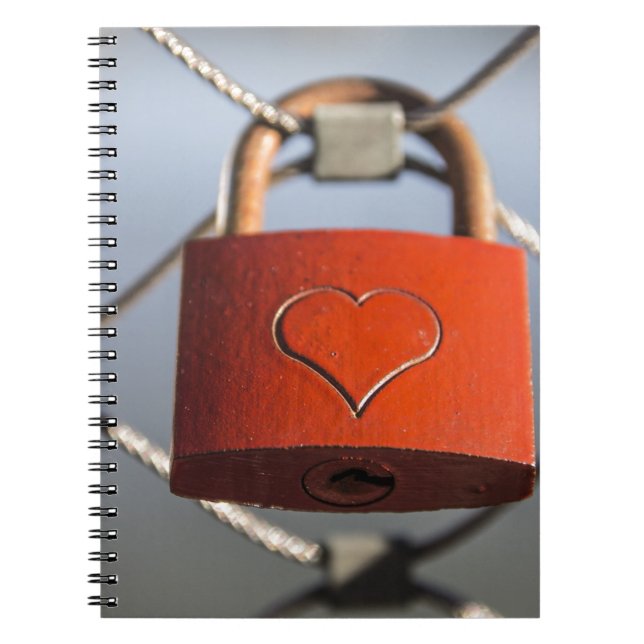 Cuaderno Padlock del corazón de amor (Frente)