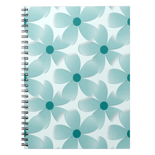 Cuaderno Padrão floral verde. (Frente)