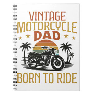 Cuaderno padre de la moto vintage nacido en el viaje