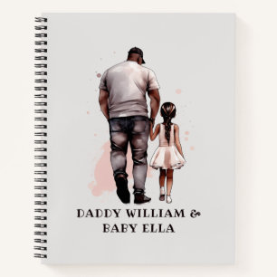 Cuaderno Padre e hija negros personalizados