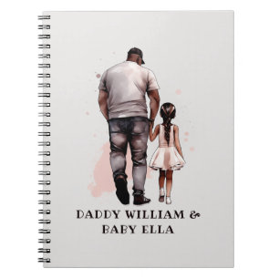 Cuaderno Padre e hija negros personalizados