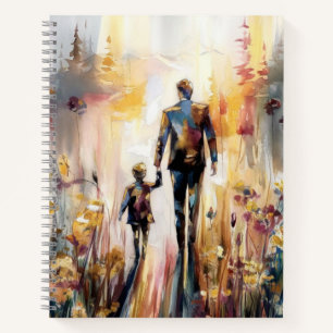 Cuaderno Padre e hijo juntos abstracto acuarela