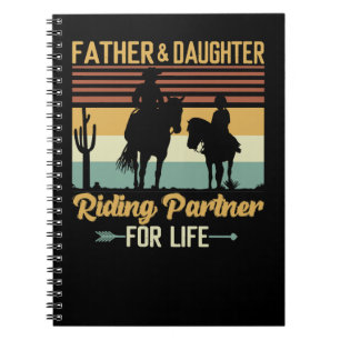 Cuaderno Padre Ecuestre de CaballoHija Pareja De Riding Par
