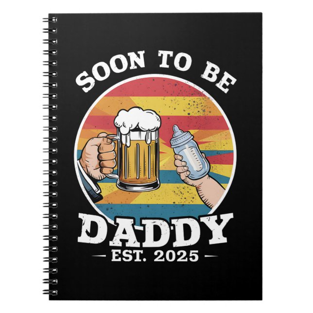 Cuaderno Padre Pronto a Ser 2025 Primer Padre 2025 Retro (Frente)
