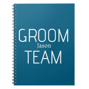 Cuaderno padrino de boda valiente equipo del novio gris azu