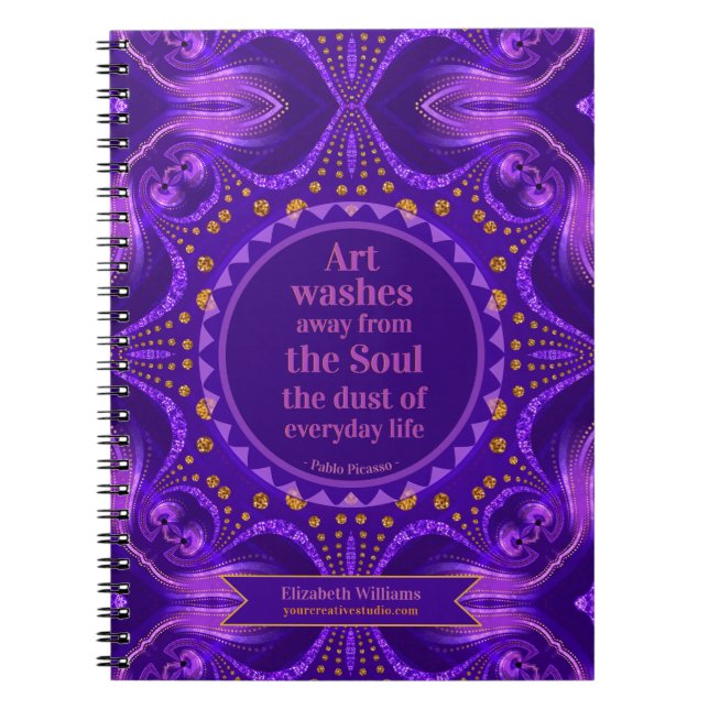 Cuaderno Páginas creativas de mandala de arte con brillo de (Frente)