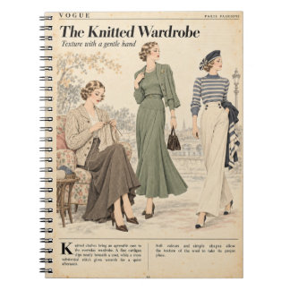 Cuaderno Páginas de revistas de moda vintage, estilo antigu
