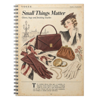 Cuaderno Páginas de revistas de moda vintage, estilo antigu