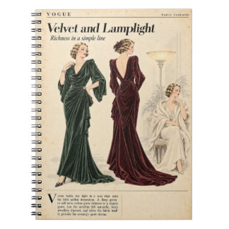 Cuaderno Páginas de revistas de moda vintage, estilo antigu