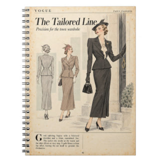 Cuaderno Páginas de revistas de moda vintage, estilo antigu