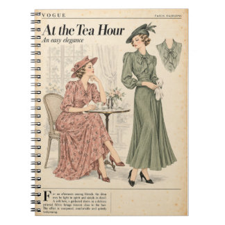 Cuaderno Páginas de revistas de moda vintage, estilo antigu