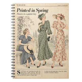 Cuaderno Páginas de revistas de moda vintage, estilo antigu