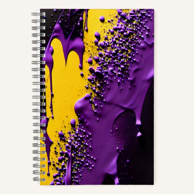 Cuaderno Paint de diverso púrpura rojo amarillo azul textur (Anverso)