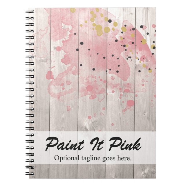 Cuaderno Paint & Gold Paint Splatt de Rubor sobre madera rú (Frente)