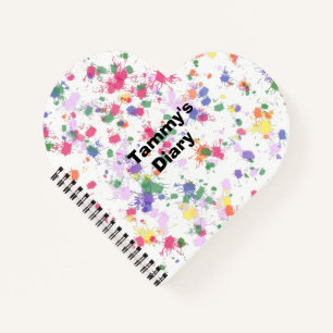 Cuaderno Paint Splatter Papel en blanco Cuadros para el cor