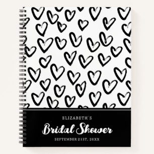 Cuaderno Paint Stroke Heart Pattern   Ducha de novia