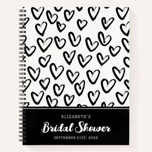 Cuaderno Paint Stroke Heart Pattern | Ducha de novia (Anverso)