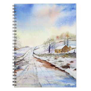 Cuaderno Paintaje paisajístico de color acuático de Wintery