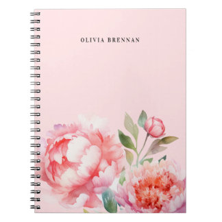 Cuaderno Painterly Peonies Diseño de Rubor floral refinado