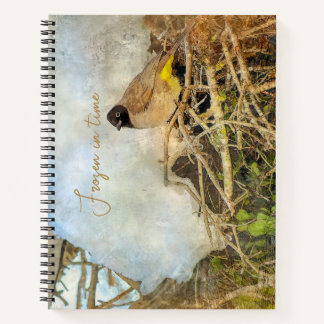 Cuaderno Painterly Style Winter Bird With Customizable Text