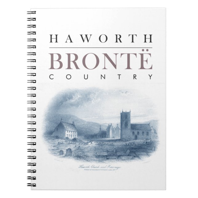 Cuaderno País Bronte con Iglesia Haworth y Parsonage (Frente)