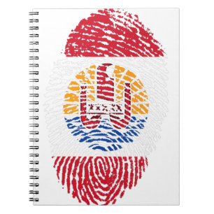 Cuaderno País de huellas dactilares de la bandera de la Pol