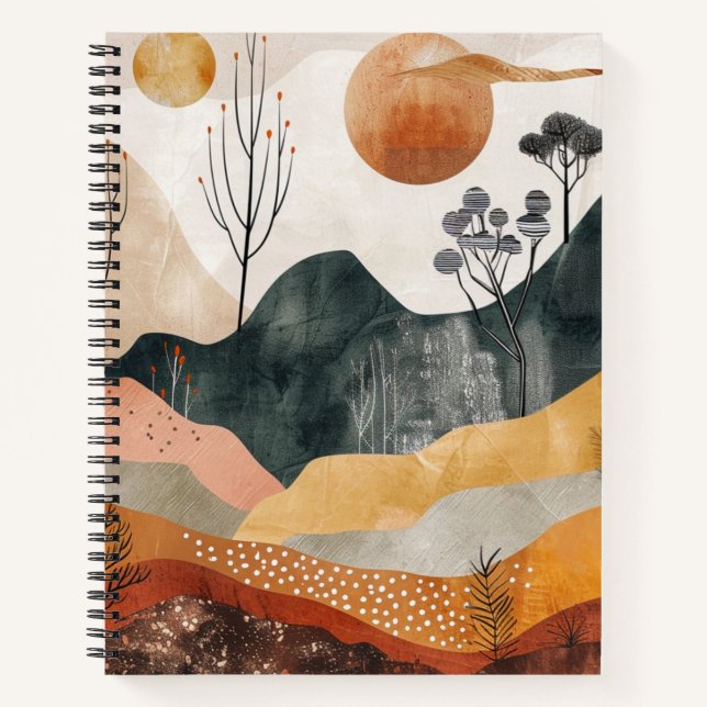 Cuaderno Paisaje abstracto de Boho (15) (Anverso)