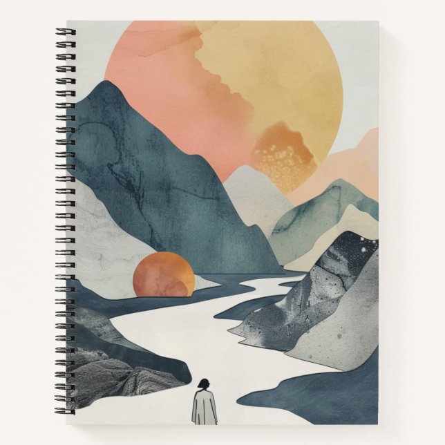 Cuaderno Paisaje abstracto de Boho (2) (Anverso)