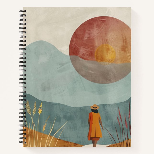 Cuaderno Paisaje abstracto de Boho (23) (Anverso)