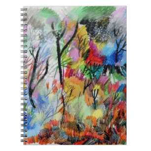 Cuaderno Paisaje abstracto: fondo dibujado a mano