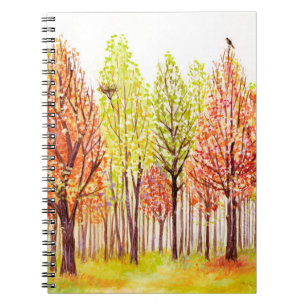 Cuaderno Paisaje acuático con árboles de otoño