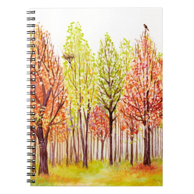 Cuaderno Paisaje acuático con árboles de otoño (Frente)
