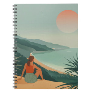 Cuaderno Paisaje Boho Terracota Sabio Costero Atardecer en 