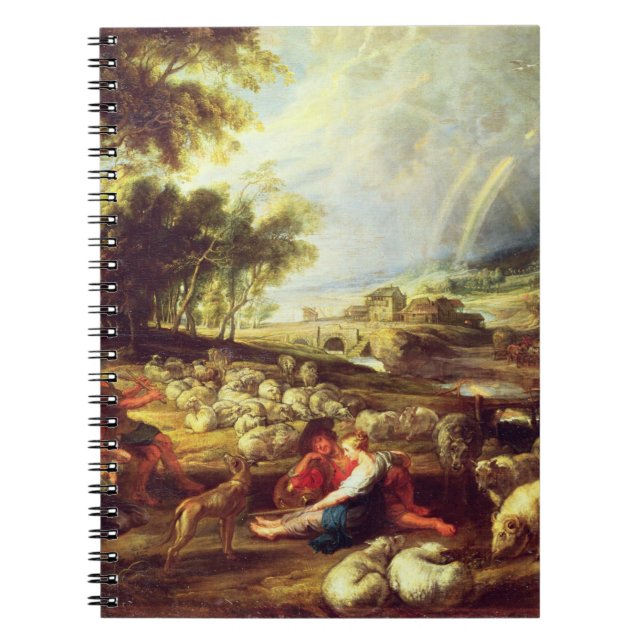 Cuaderno Paisaje con el arco iris (aceite en lona) (Frente)