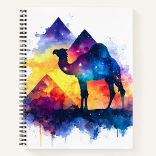 Cuaderno Paisaje de camellos egipcio estrellado cósmico