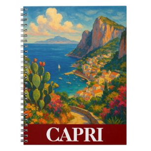 Cuaderno Paisaje de Capri de Viaje Retro Italia
