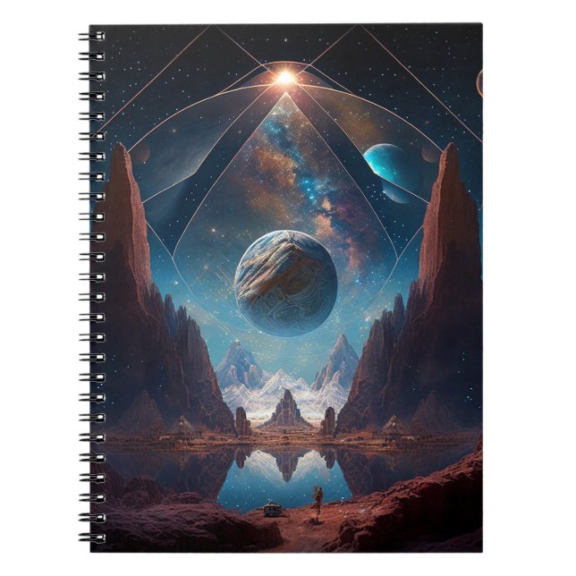 Cuaderno Paisaje de Fantasía Cósmica (Frente)