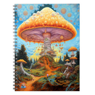 Cuaderno Paisaje de hongos Surreal Fantasía Arte