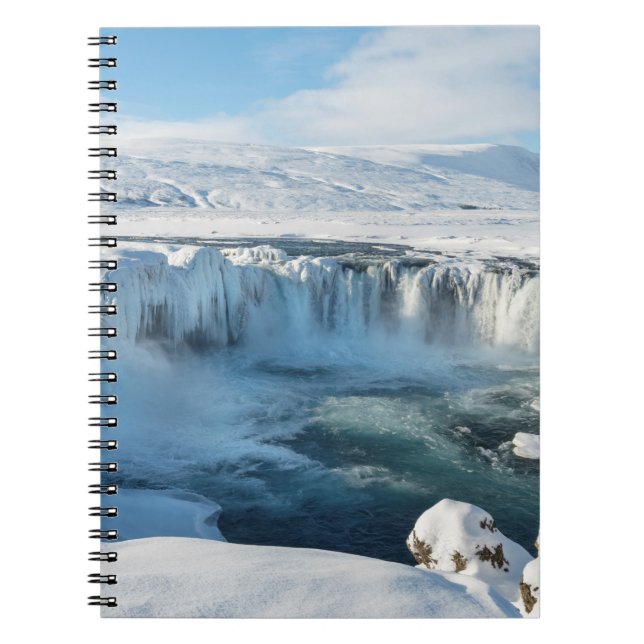 Cuaderno Paisaje de la cascada Godafoss (Frente)