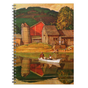 Cuaderno Paisaje de la charca de la granja por la aguamiel
