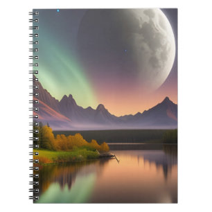 Cuaderno Paisaje de la Luna sobre la montaña