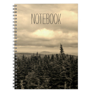 Cuaderno Paisaje de la sepia de la plantilla el del texto