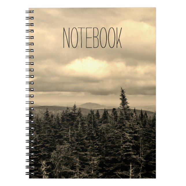 Cuaderno Paisaje de la sepia de la plantilla el | del texto (Frente)