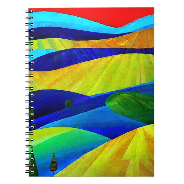 Cuaderno Paisaje de las colinas Rainbow Fantasy Hills (Frente)