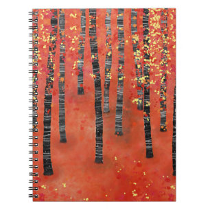 Cuaderno Paisaje de los bosques de árboles de Birch