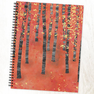 Cuaderno Paisaje de los bosques de árboles de Birch